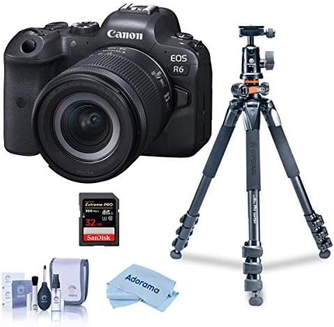 Canon EOS R6 kamera bez ogledala sa RF 24-105mm f/4-7.1 je STM objektiv-paket sa Vanguard Alta Pro 264at stativom i TBH-100 glavom, 32GB UHS-II SDHC karticom, komplet za čišćenje, krpom od mikrovlakana