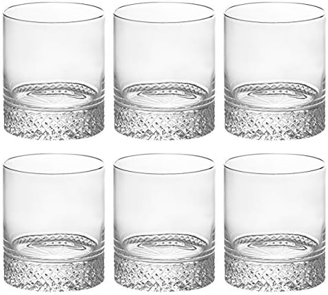 Čaša za čaše-dvostruki staromodni-Set od 6 čaša - prelepo dizajnirani kristalni DOF čaši - za viski - burbon