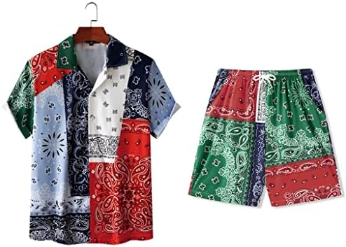 Yczdg Muška odjeća set Party Ljetni sportski hlače na plaži Ležerne tiskane majice 2pcs