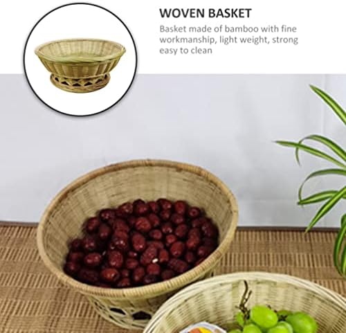 Zerodeko Wicker Basket Bambuo tkane voćne košare prirodne pletene posude za posluživanje hrane za kućnu kuhinju