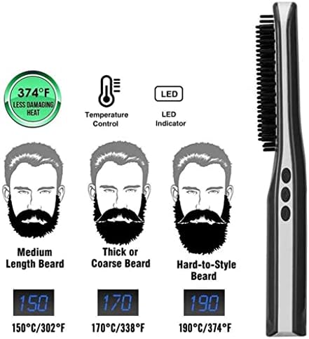 Czdyuf USB muškarci brade ispravljač Žene Ravnanje kose Četkica za grijanje Električna čestica