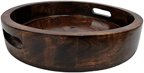 Jedinstveni stil ručno rađeni okrugli drveni ladici za hranu koja poslužuje kuhinjski pribor