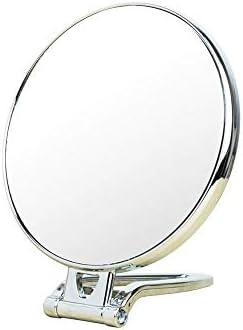 Fxlymr Desktop ogledalo za šminkanje Beauty ogledalo putovanje sklopivo prijenosno Pu kožno ogledalo s podesivim stajanjem, boja: Sviler / Bijela, Veličina:28.5 * 15 * 1.4 Cm / srebro