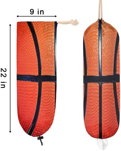 Sportska Košarka plastična torba držač, Košarka tekstura zidni plastični torba organizator sa vezicama torbe