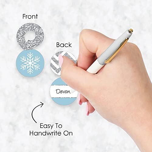 Big Dot of Happiness Winter Wonderland-Snowflake Holiday Party i zimski vjenčani papir markeri za piće