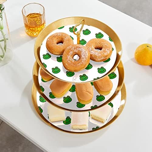 Troieredna desertna postolja Cupcake Voće ploča Plastična držač za posluživanje zaslona za rođendan