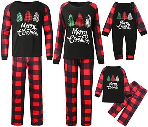NokHom Matching Family Božić Pidžama Crveni Buffalo Karirani Božić Holiday Sleepwear Jammies Odjeća