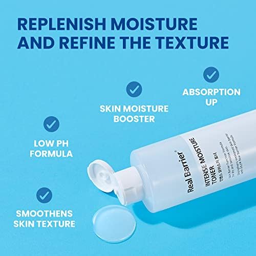 Real Barrier intense Moisture Toner hidratantna krema za lice za osjetljivu kožu / hipoalergeni piling lica sa pantenolom/ Moisture Booster | 300ml 10.14 Fl oz