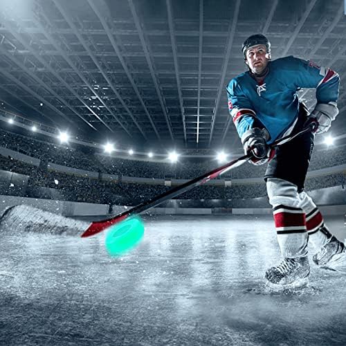 TeeFity Hockey Puck Glow in Dark, lopte za Hokej na ledu svijetle zelene hokejaške Pakove za djecu odrasle mlade, pogodan za igru na otvorenom u zatvorenom prostoru