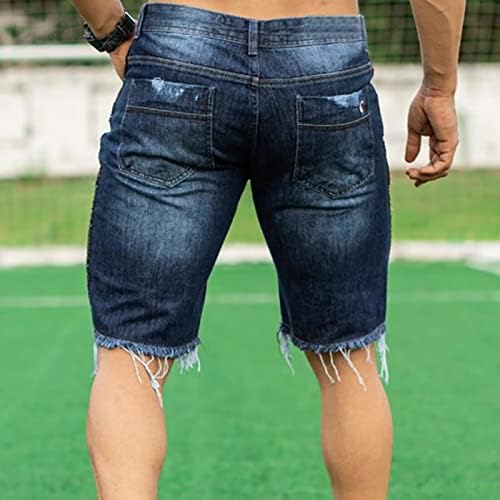 Muški raštrkani traper deblica rastegnuti trepnuti traperice odsječene Classic Fit Biker Jeans Trunks