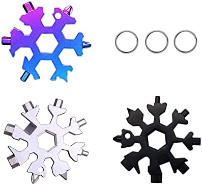 Beauty HAO 3 Paket Snowflake Multi alat, nehrđajući čelik 18u1 Snowflake alat, Crna / Bijela/ višebojna