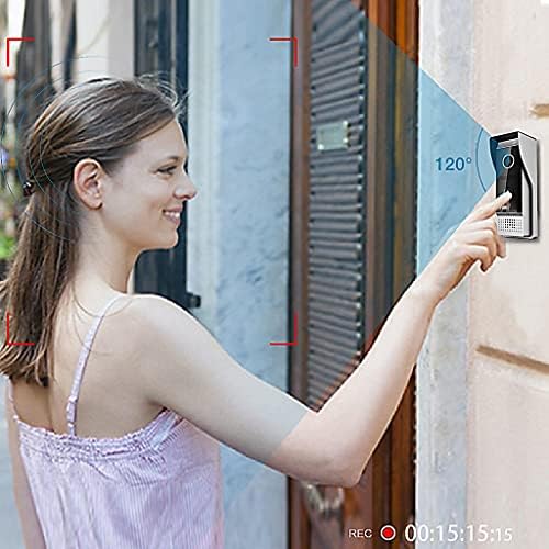 Cfsncm 7-inčni žičani Video interfon sistem sa vodootpornom kamerom na vratima, podržava snimanje / Snapshot