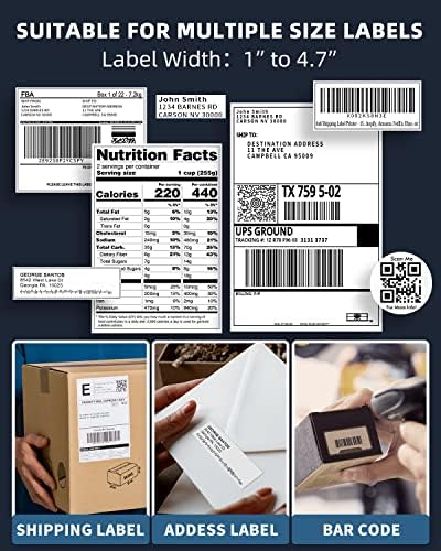 Phomemo Bluetooth štampač etiketa sa termalnom etiketom-2.25 x 1.25, 1000 listova / rola, 4 rolne