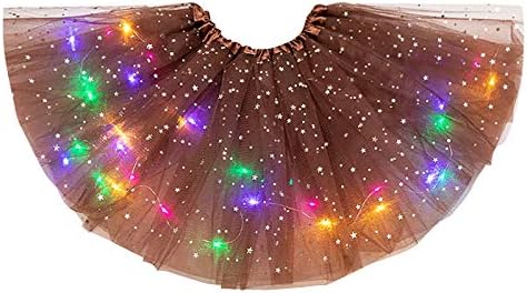 Ženske plesne suknje za žene LED svjetla 3 Sloj zvijezda Mini suknje MESH Puffy suknja Ballerina Skirts
