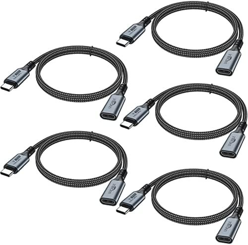 USB C produžni kabel 3,3 ft, 5 pakiranja USB C Extender kabl, USB C do USB C muško za žensko