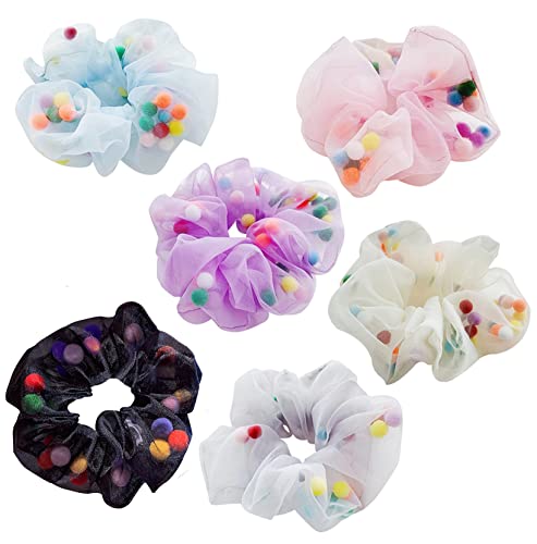 6 paket u boji Ball Dance Bun Net Tuck Net Hair Scrunchies za djevojčice bogate tonove punđa pokriva mrežaste