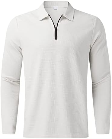 Muške četvrt golf majica Zip Slim Fit Polo majice s dugim rukavima Lagane casual na otvorenom Atletski
