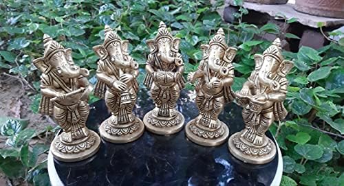Bharat Haat Ganesha Musical Set Finish Brass HandicRaft Art by Bharathaat ™ BH07053