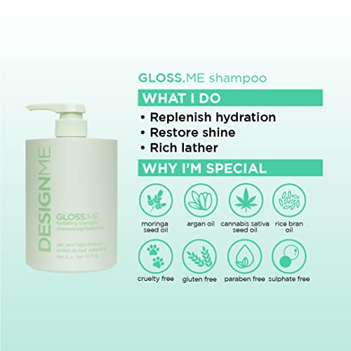 Gloss.me hidratantni šampon i regenerator za suhu kosu dizajnomMe | Hemp & Argan Oil šampon sa ravnom