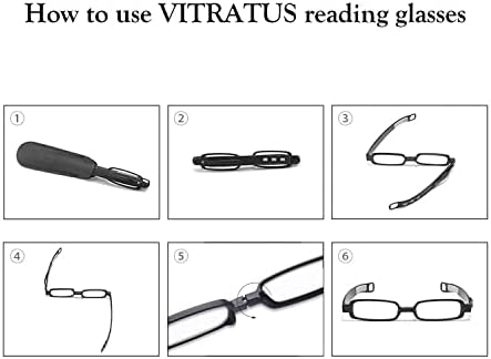 Vitratus naočare za čitanje za žene muškarce, sklopivi čitači plavog svjetla, prenosive kompaktne