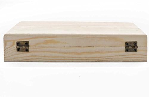 AVESON obična nedovršena drvena olovka, neobojeni pravougaonik DIY umjetnik alat i kutija za odlaganje četke sa zaključavanjem, mala