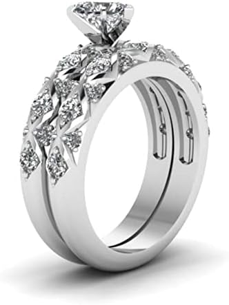 2023 Novi par dijamanti Američki cirkon srčani prsten puni i europski dijamanti breskve mikrofleksne uzorak umetnute prstene veličine 8 prstenova za žene