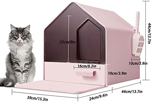 Kutija za otpatke za mačke potpuno zatvorena ladica tip prevelike vile toaletni dezodorans za mačke Sandbox otporni na prskanje kutija za otpatke za mačke dezodorans za roze zelenu i Crnu tavu za mačke