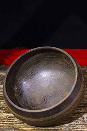 6 Tibet budizam Stara brončana posuda Buddha Sound Bowl Budizam Dharma Copper Chime Buddha Sound Mahagoni