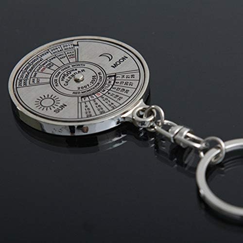 Zjhyxyh 50 godina kalendarski kalendar lanac mini metalni prsten Compass Keyring tipke za ključeve planinarenje