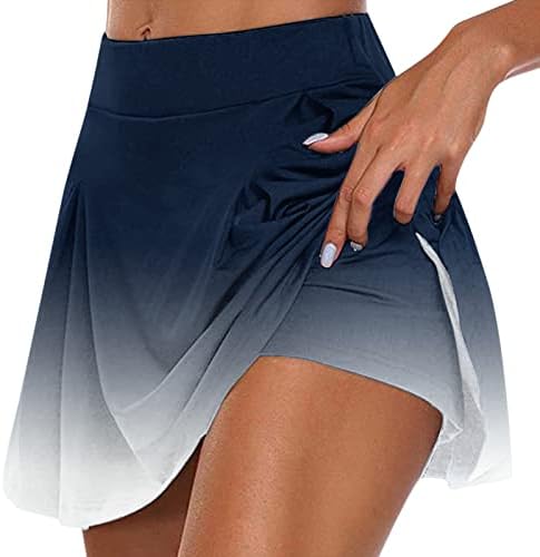 2 u 1 Atletski skirt suknje s kratkim hlačama za žene visokog struka Flowy Golf Skorts Solid Works Culottes
