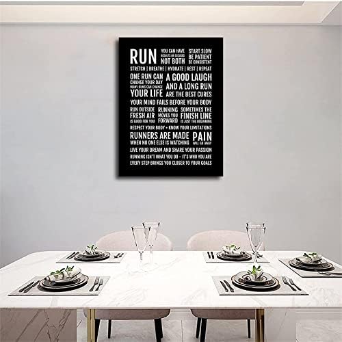 Manifest trkača za štampanje-Inspirativni citati za trčanje, motivacijski trkači Poster Art Canvas Wall Art