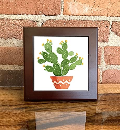 Cactus Akvarel Art Decorative Tile