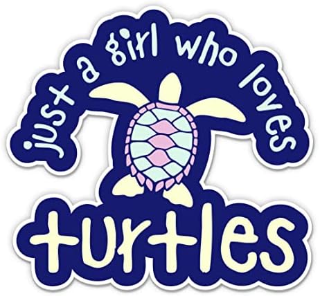 Just a Girl Who Loves Turtles Stickers - 2 Pack of 3 Stickers - vodootporni vinil za auto, telefon, flašu vode,