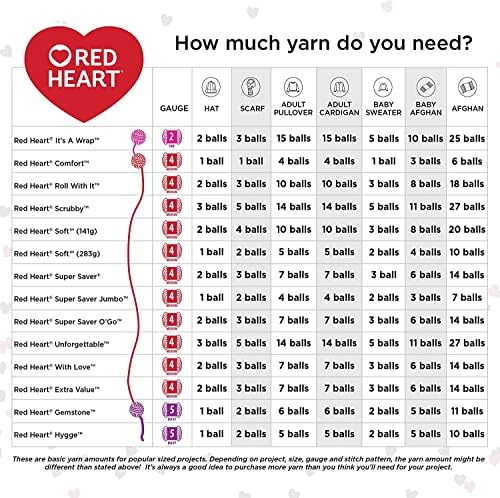 Crveno srce Super Saver Jumbo pređa od šargarepe - 2 pakovanja od 14oz/396g-akril-4 srednje-744 jarde - pletenje/heklanje
