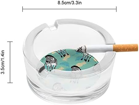 Zebra životinjska uzorka staklena pepeljara za cigarete okrugle ladice za pepeo za kućni ured i restorane