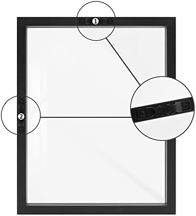 Afuly plutajući okvir sa pravim staklom, 8 x10 crni okvir za slike dvostrani stakleni displej 4x6 5x7 5x5 6x8
