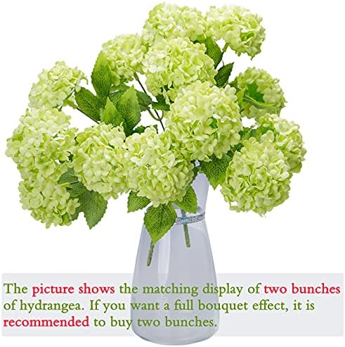 GREENTIME Tiny Artificial 7 Heads Hydrangea Bouquet Faux 13 inča Mini Silk Hydrangea Flowers ljetni cvjetni