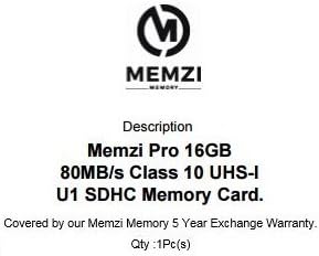 MEMZI PRO 16GB Klasa 10 80MB / s SDHC memorijska kartica za digitalne kamere Canon PowerShot G, D ili N serije