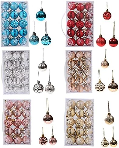 Božić Balls Ornament - 30-Pack 4Cm multi-Shape mješoviti Božić dekorativne Baubles za višekratnu