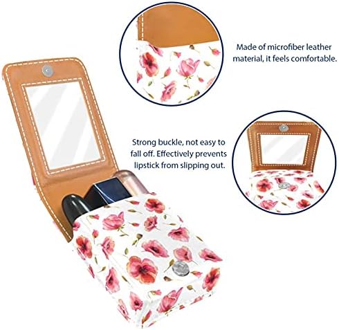 Akvarelna torbica za ruž za usne od ružičastog Ljiljana za putovanja vani, Mini kozmetička torbica od meke