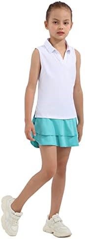 MERIABNY djevojke bez rukava Golf Polo majice V vrat Atletski tenis Tops odjeća za uzrast 6-13