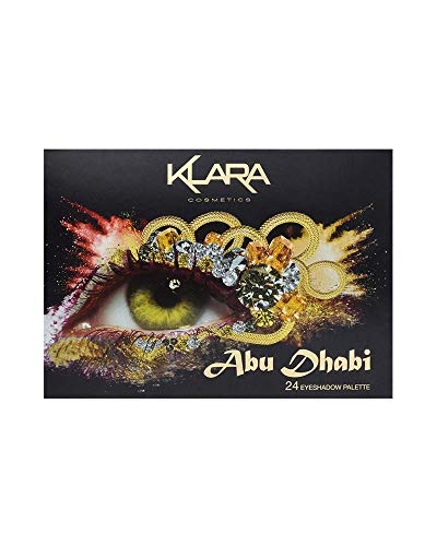Klara Cosmetics 24 paleta sjenila Abu Dabi živopisna svečana svjetlucava mat kolekcija poklona u punoj boji pigment