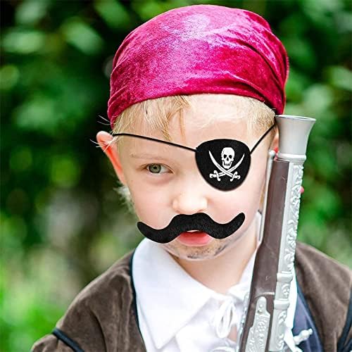 Pirate zakrpe za oči Kostim crni filc s jednom očima lobanje kapetane za partiju za karneval gusar