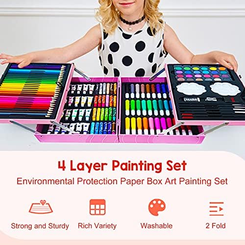 Pssopp kutija za crtanje, akvarelna kutija prenosiva sa kutijom za odlaganje za DIY izradu za slikanje za