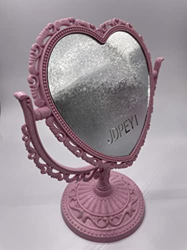 Slatko ogledalo u obliku srca dvostrano rotirajuće ogledalo za komodu, dekor sobe princeza ogledalo