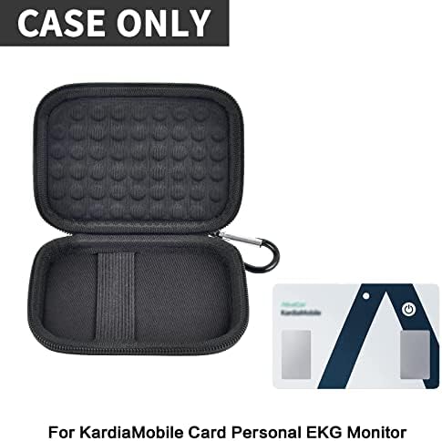 Slučaj Kompatibilan sa KardiaMobile kartica lični EKG Monitor. Prenosna torba za nošenje kartice za praćenje otkucaja srca, Organizator zaštitnog držača za putovanja za EKG Monitor-Crna
