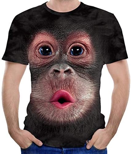 Beibeia muške smiješne majice s printom majmuna Plus Size, 2021 ljetna jesenska Crewneck Casual