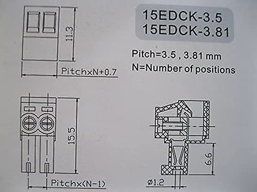 5 kom konektor za vijčani terminalni blok 3,81 mm 8 pin/način zelenog priključnog tipa