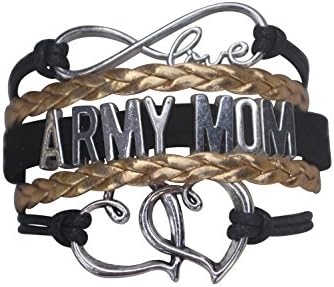 Infinity kolekcija Army Mom nakit, ponosna vojska mama Charm narukvica za žene, ponosna mama vojnog vojnika,