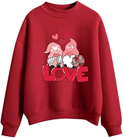 Valentinovo vrhovi žena Slatki gnomi Majica Ljubav Srce Ispiši duksere s dugim rukavima, pulover